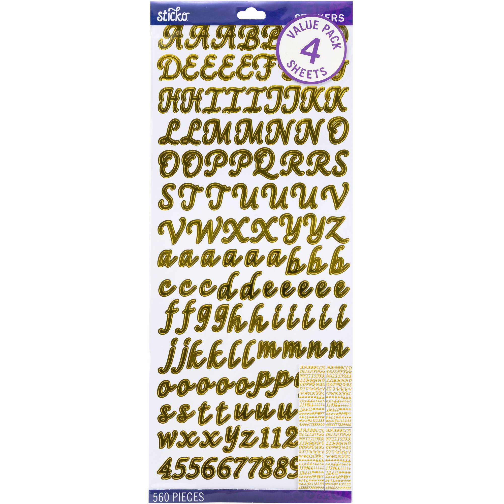 Sticko® Gold Foil Script Alphabet Stickers
